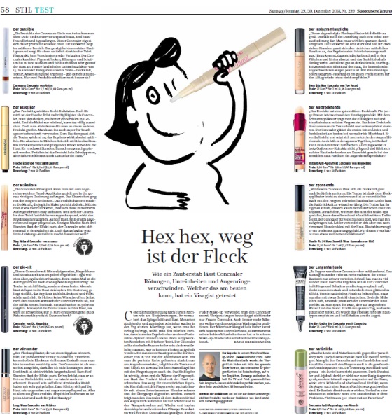 Süddeutsche Zeitung Dezember 2018 - by Visagist Luis Huber in München